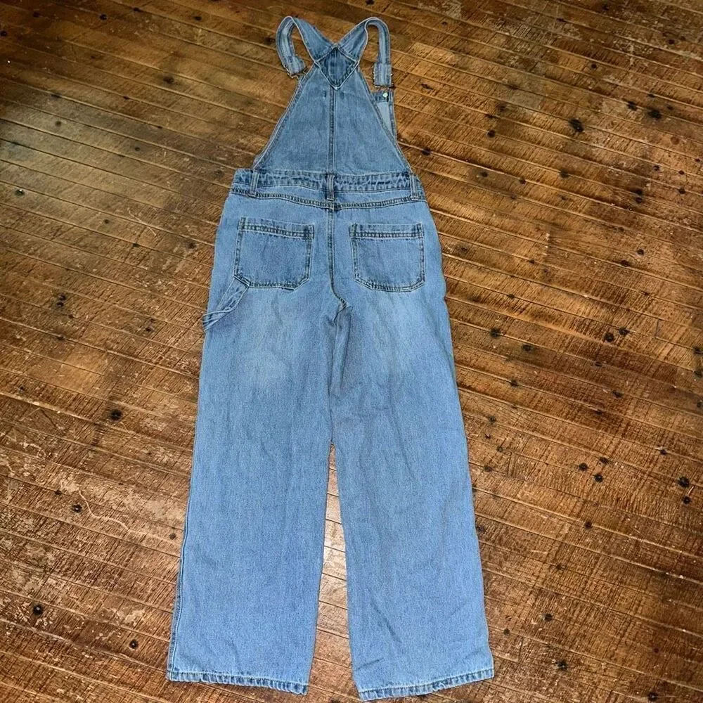 RSQ distressed denim kidcore M relaxed classic overalls